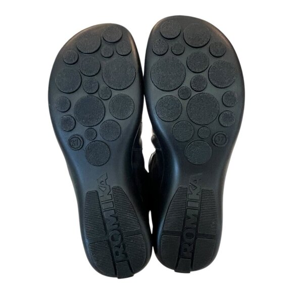 ROMIKA Josef Seibel Soft Black Leather and Suede Laced Boots Size 37 US 6-6.5 - Picture 5 of 6